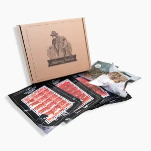 LONCHEADO de Jamón PLATA NEGRA, 15 sobres de 100 gr. + huesos y tacos