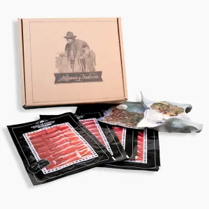 LONCHEADO de Jamón PLATA NEGRA "5 QUILATES", 15 sobres de 100 gr. + huesos y tacos