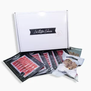 LONCHEADO de Jamón DIAMANTE NEGRO Bellota Ibérico, 15 sobres de 100 gr. + huesos y tacos